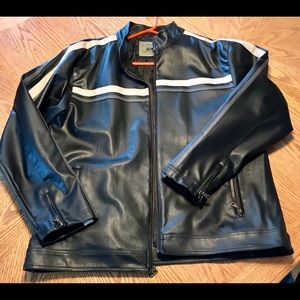 Men’s Faux Leather Jacket, Size XXL